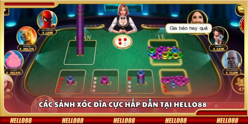 Một số sảnh xóc đĩa cực hấp dẫn tại Hello88